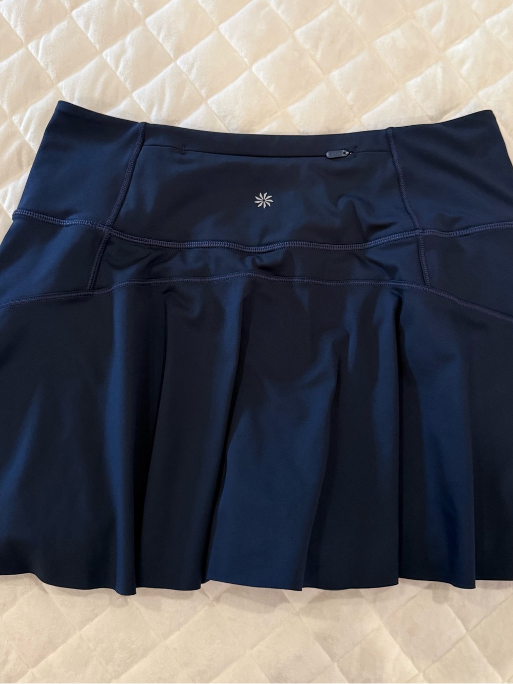 Athleta Navy Blue Athletic Skort Skirt Built In Shorts Size Medium - Picture 8 of 11